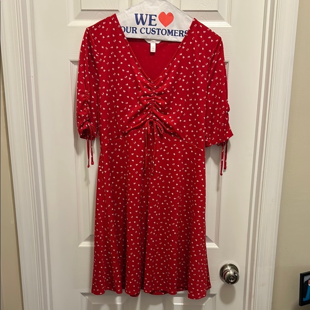 LC Lauren Conrad Red Ruffled Tiered Sundress